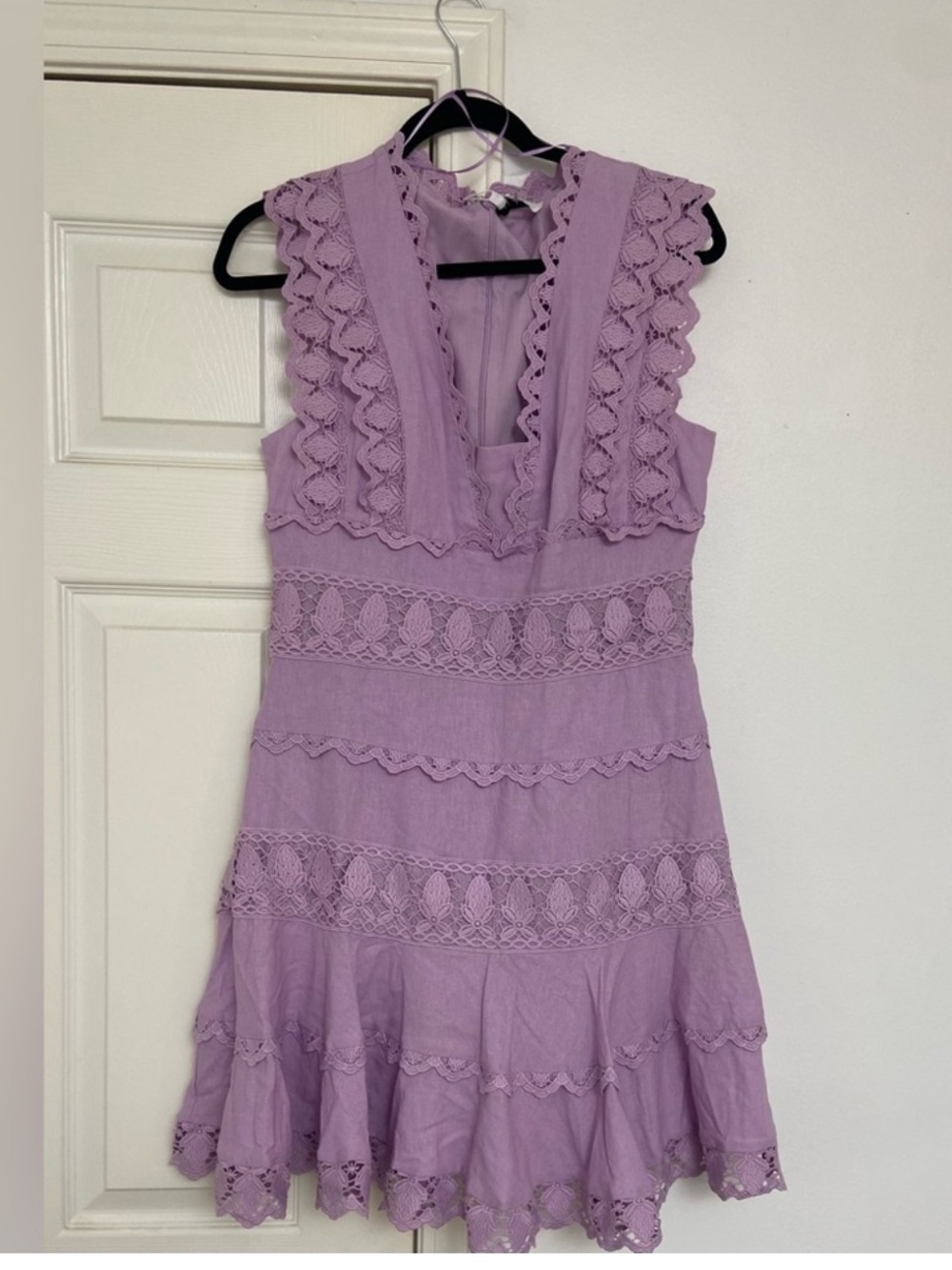 Endless Rose Lavender Lace-Detail Mini Dress